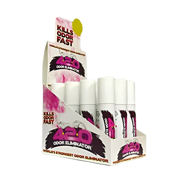 420 Odor Eliminator Spray Sleeve Pink 12 Count