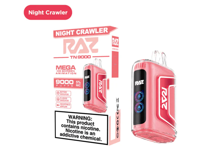 RAZ TN9000 5% NIC 9000 PUFFS RECHARGEABLE DISPOSABLE VAPE - DISPLAY OF 5