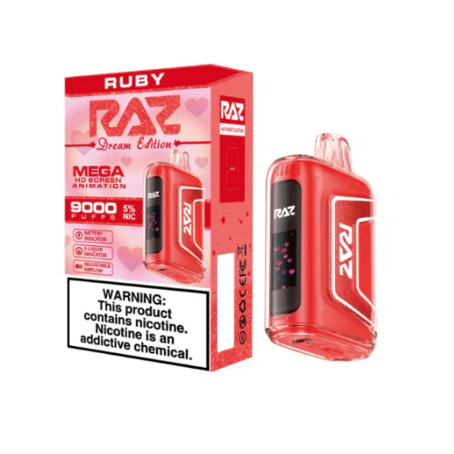RAZ TN9000 5% NIC 9000 PUFFS RECHARGEABLE DISPOSABLE VAPE - DISPLAY OF 5