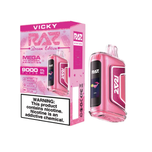 RAZ TN9000 5% NIC 9000 PUFFS RECHARGEABLE DISPOSABLE VAPE - DISPLAY OF 5