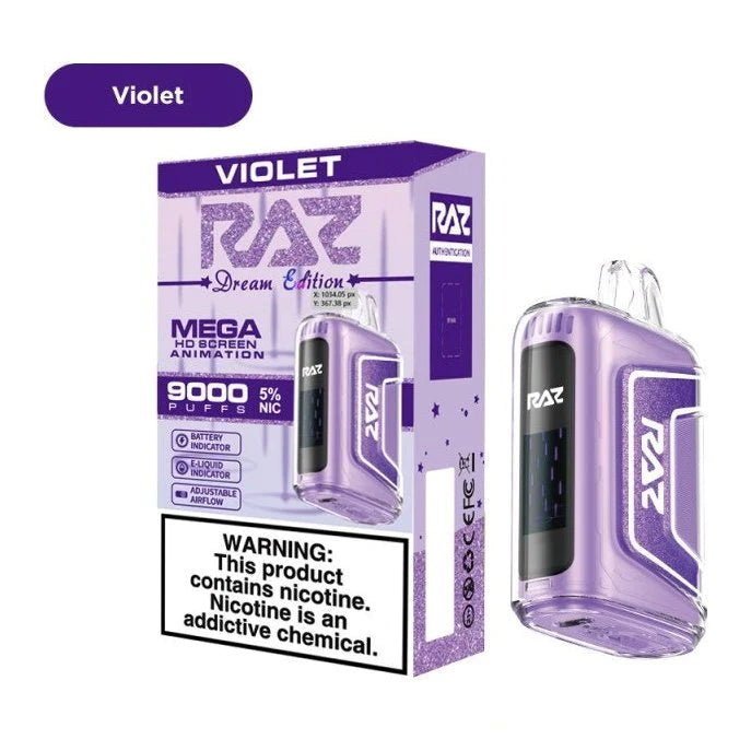 RAZ TN9000 5% NIC 9000 PUFFS RECHARGEABLE DISPOSABLE VAPE - DISPLAY OF 5